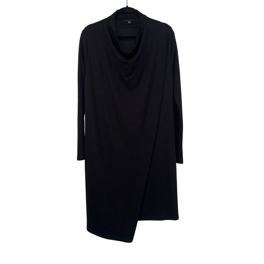 COS Draped Collar Dress Asymmetrical Mock Wrap, L